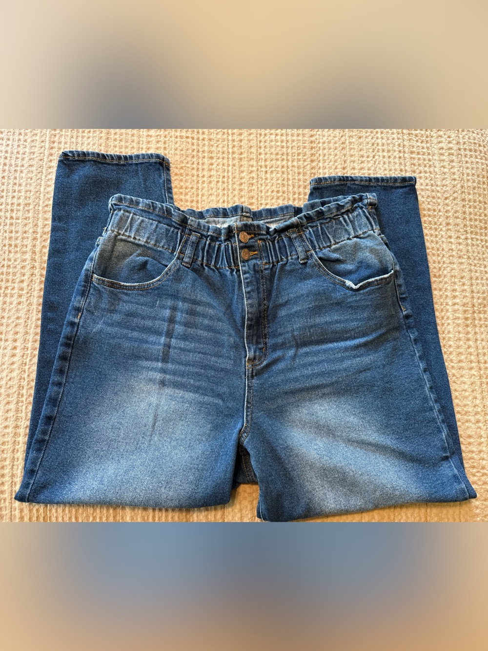 wild fable High-Rise Paperbag Waist Dark Blue Jeans